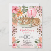 Invitation d'anniversaire Cheetah 1er anniversaire (Devant)