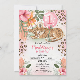 Invitation d'anniversaire Cheetah 1er anniversaire