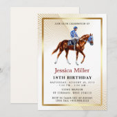 Invitation d'anniversaire Cheval Élégant (Devant / Derrière)