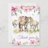 Invitation d'anniversaire Cheval Rose Violet (Dos)