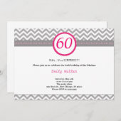 Invitation d'anniversaire Chevron Pink (Devant / Derrière)