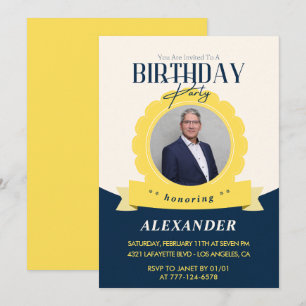 Invitation d'anniversaire chic 58e anniversaire Mo