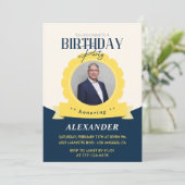 Invitation d'anniversaire chic 61e anniversaire Mo (Debout devant)