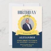 Invitation d'anniversaire chic 69e anniversaire Mo (Devant)