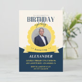 Invitation d'anniversaire chic 72e anniversaire Mo (Debout devant)