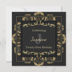 Invitation d'anniversaire chic glamour or