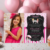 Invitation d'anniversaire chic rose pour une fille