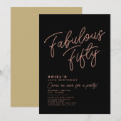 Invitation d'anniversaire cinquantième Simple Mode (Devant / Derrière)