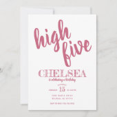 Invitation d'anniversaire Cinquième High Five Rose (Devant)