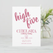 Invitation d'anniversaire Cinquième High Five Rose (Debout devant)