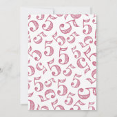 Invitation d'anniversaire Cinquième High Five Rose (Dos)