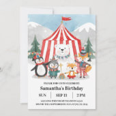 Invitation d'anniversaire Cirque d'Hiver | Manchot (Devant)