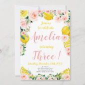 Invitation d'anniversaire citron, 3e anniversaire (Devant)