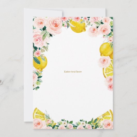 Invitation d'anniversaire citron, 3e anniversaire (Dos)