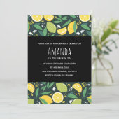 Invitation d'anniversaire Citron Jaune et Lime Ver (Debout devant)