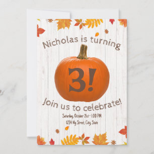 Invitation d'anniversaire citrouille
