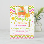 Invitation d'anniversaire citrouille (Debout devant)