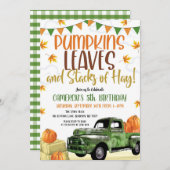 Invitation d'anniversaire citrouille (Devant / Derrière)