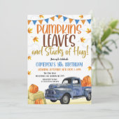 Invitation d'anniversaire citrouille (Debout devant)