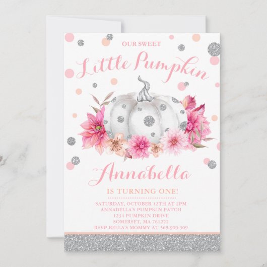 Invitation d'anniversaire citrouille Citrouille d' (Devant)