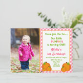 Invitation d'anniversaire Citrouille de fille 5x7 (Debout devant)