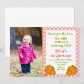 Invitation d'anniversaire Citrouille de fille 5x7 (Devant / Derrière)