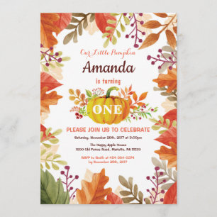 Invitation d'anniversaire Citrouille Fall
