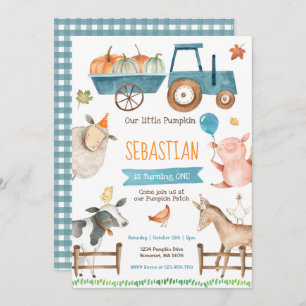 Invitation d'anniversaire Citrouille Farm Fall Far