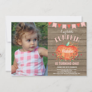 Invitation d'anniversaire citrouille fille rustiqu