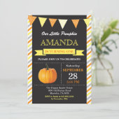 Invitation d'anniversaire citrouille orange et jau (Debout devant)