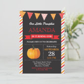 Invitation d'anniversaire Citrouille Orange et Rou (Debout devant)