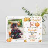 Invitation d'anniversaire citrouille Photo Automne (Debout devant)