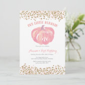 Invitation d'anniversaire citrouille Pink and Gold (Debout devant)