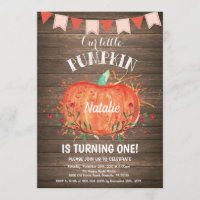 Invitation d'anniversaire Citrouille russe rose