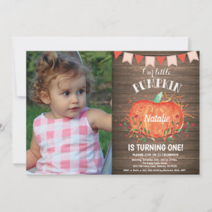 Invitation d'anniversaire citrouille rustique rose