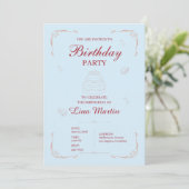 Invitation d'anniversaire classique (Debout devant)