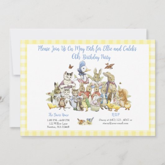 Invitation d'anniversaire classique de Pierre le L (Devant)