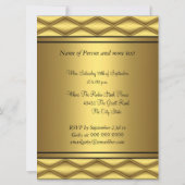 Invitation d'anniversaire classique en damas doré (Dos)