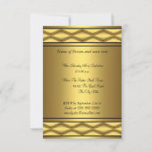 Invitation d'anniversaire classique Paon Or (Dos)