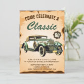 Invitation d'anniversaire classique pour voiture v (Debout devant)