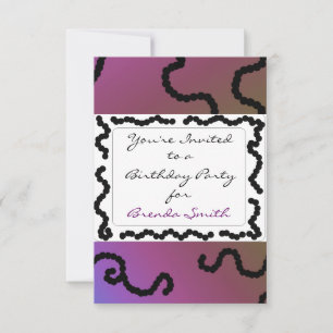 Invitation d'anniversaire classique violet et perl