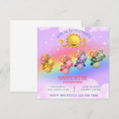 Invitation d'anniversaire Cloudbabies Arc-en-ciel  (Devant / Derrière)