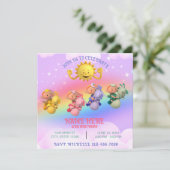 Invitation d'anniversaire Cloudbabies Arc-en-ciel  (Debout devant)