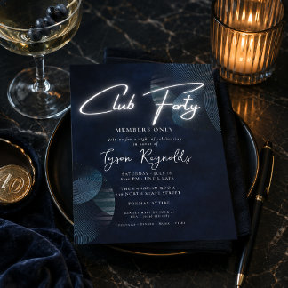 Invitation d'anniversaire Club Forty Modern Navy 4