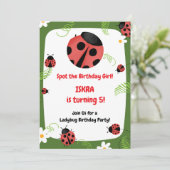 Invitation d'anniversaire coccinelle fille modifia (Debout devant)