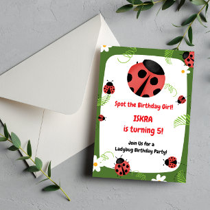 Invitation d'anniversaire coccinelle fille modifia