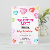 Invitation d'anniversaire Cœurs de conversation (Debout devant)