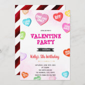 Invitation d'anniversaire Cœurs de conversation (Devant / Derrière)