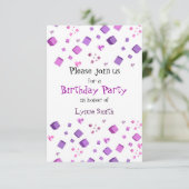 Invitation d'anniversaire Cœurs et Cubes (Debout devant)