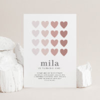 Invitation d'anniversaire coeurs ombrés rose